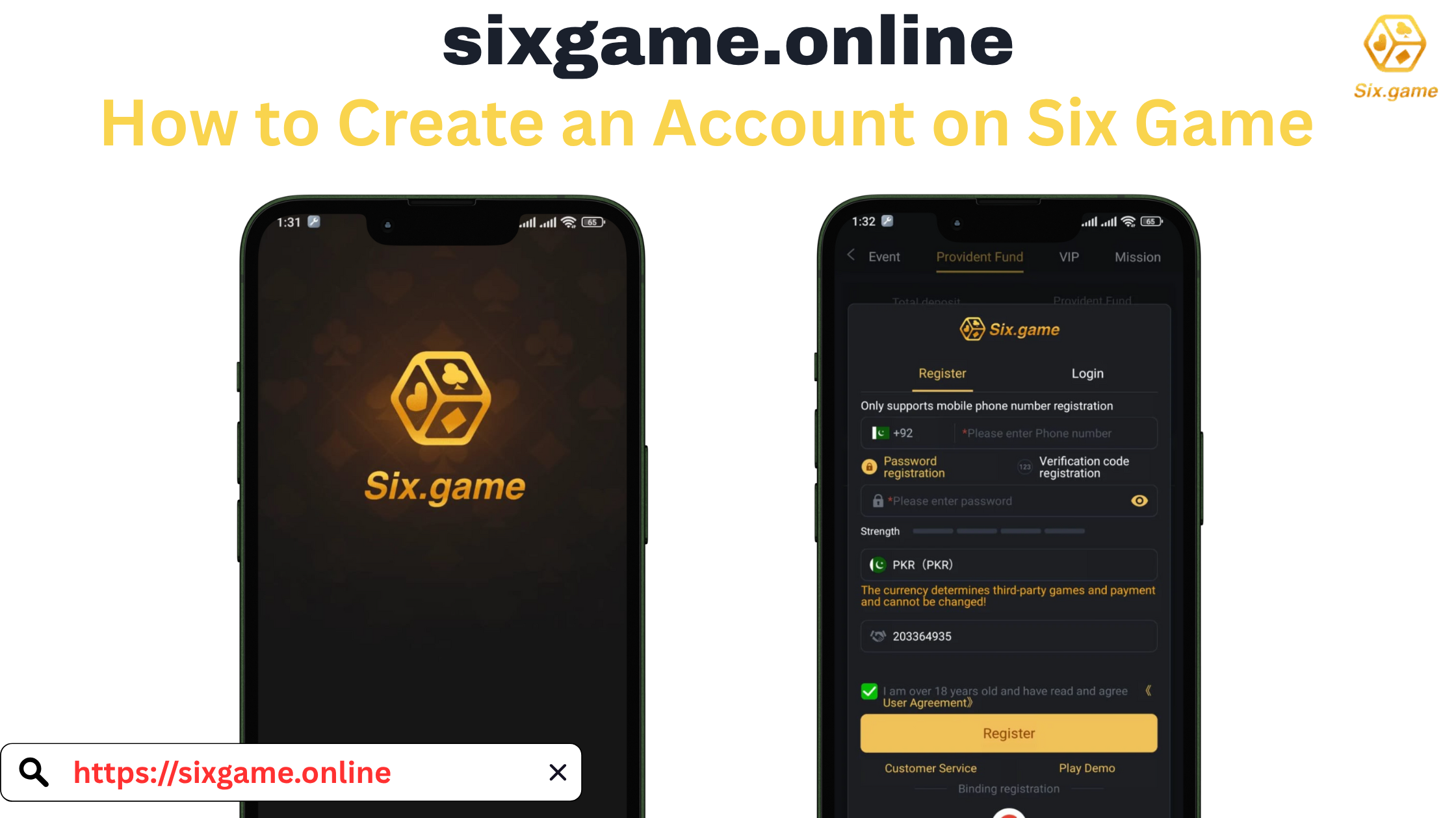 How to Create an Account on Six Game